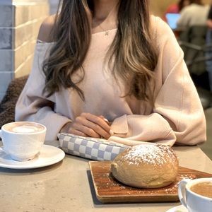 Zara pink off the shoulder sweater